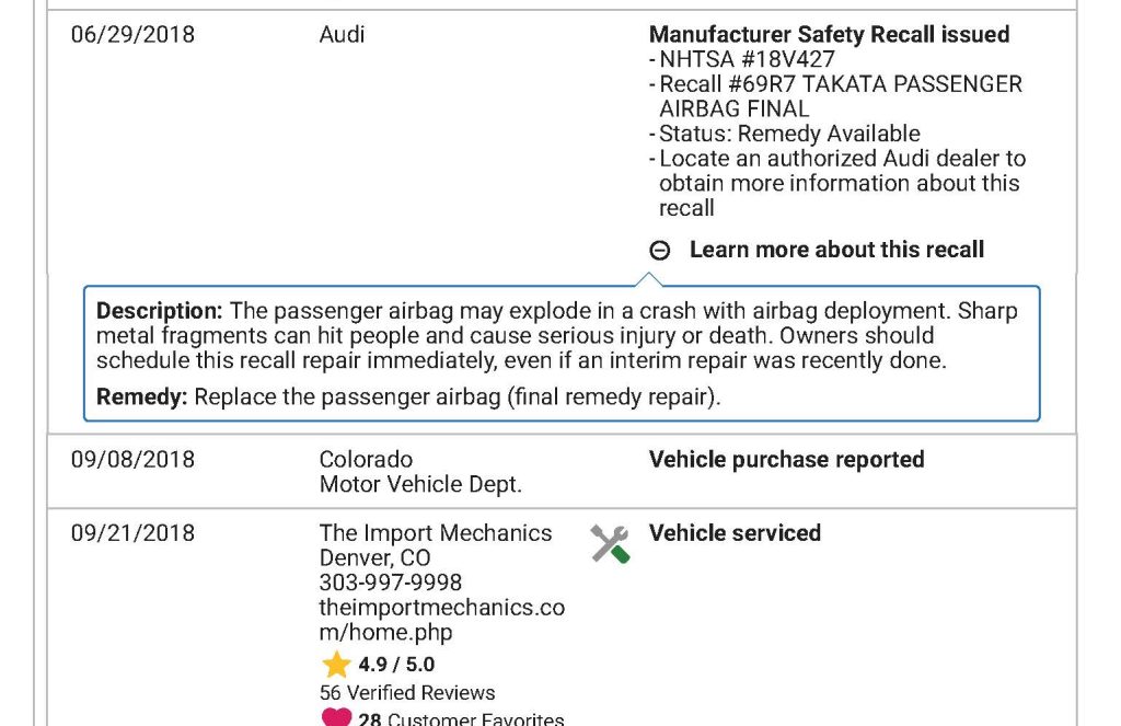 CARFAX Vehicle History Report for this 2008 AUDI RS 4 QUATTRO- WUADU78E48N900982_Page_09
